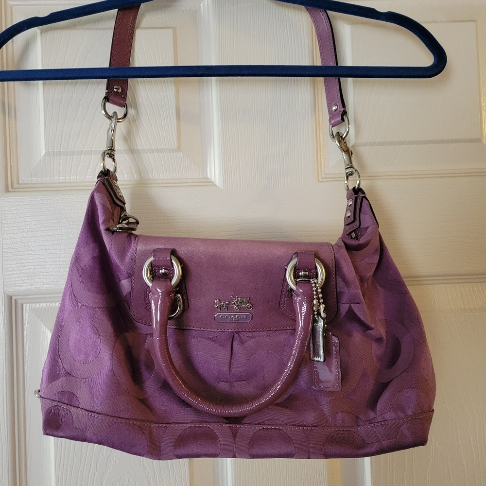 Authentic purple Coach small satchel